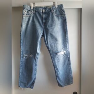 AG Adriano Goldschmied Ex Boyfriend Slouchy Slim Destructed Jeans 33